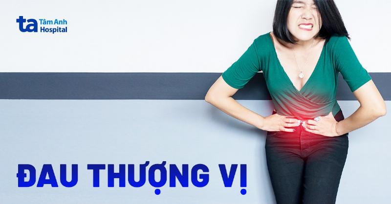 Hình ảnh minh họa triệu chứng loét dạ dày phổ biến, tập trung vào vị trí đau thượng vị